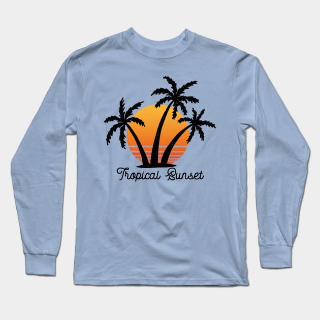 Tropical Sunset Long Sleeve T-Shirt by SommersethArt